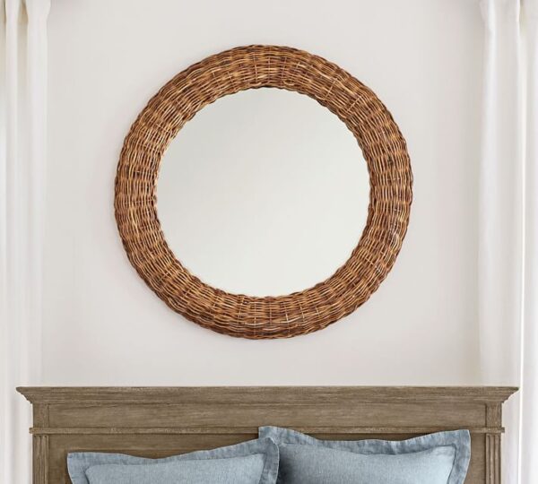 Handmade Rattan Mirror | Rattan Round Mirror - Image 2