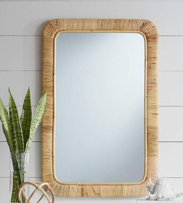 Handmade Rattan Mirror | Rattan Rectangle Mirror - Image 2