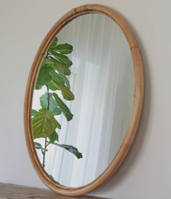 Handmade Rattan Mirror | Rattan Round Mirror - Image 3