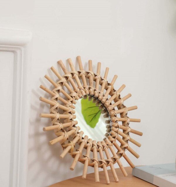 Handmade Rattan Mirror | Rattan Round Mirror - Image 4
