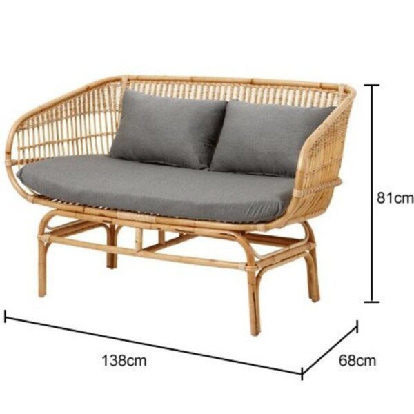 Handmade Rattan Sofa - Image 2