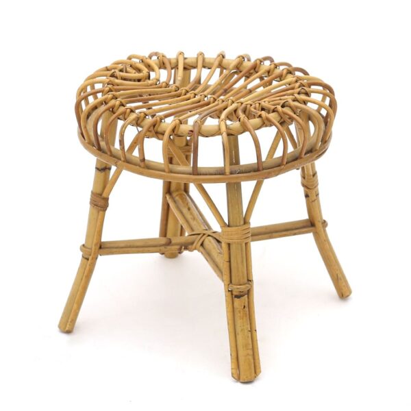 Handmade Rattan Stool - Image 2