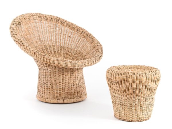 Handmade Rattan Stool - Image 2
