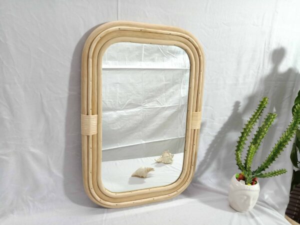 Handmade Cane Mirror | Rattan Rectangle Mirror - Image 4