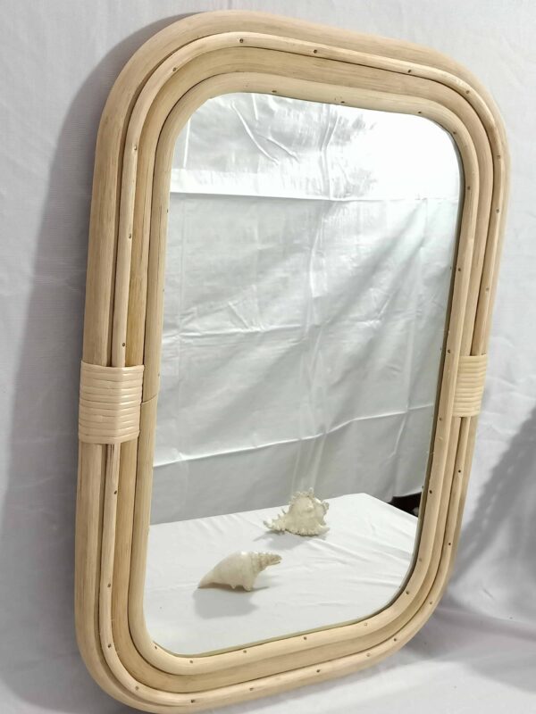 Handmade Cane Mirror | Rattan Rectangle Mirror - Image 6