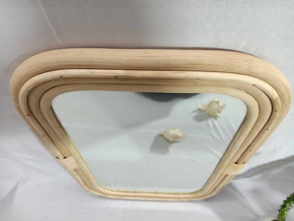 Handmade Cane Mirror | Rattan Rectangle Mirror - Image 7