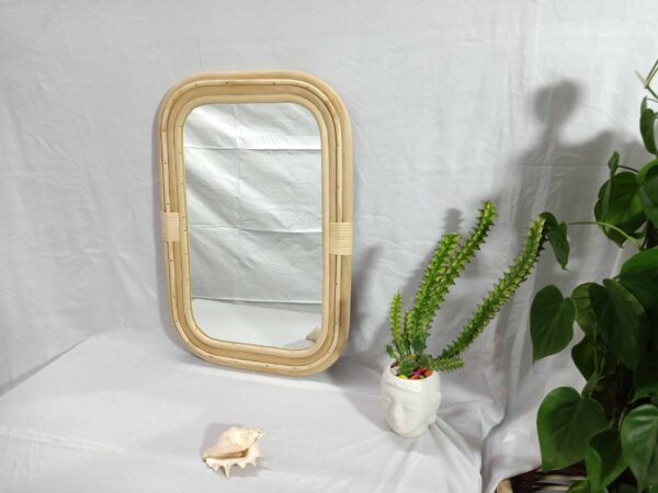 Handmade Cane Mirror | Rattan Rectangle Mirror - Image 8