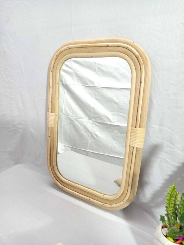 Handmade Cane Mirror | Rattan Rectangle Mirror - Image 9